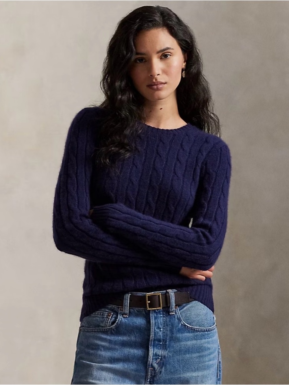 Polo Ralph Lauren | Iconic Cable-Knit Cashmere Sweater | Navy Blue